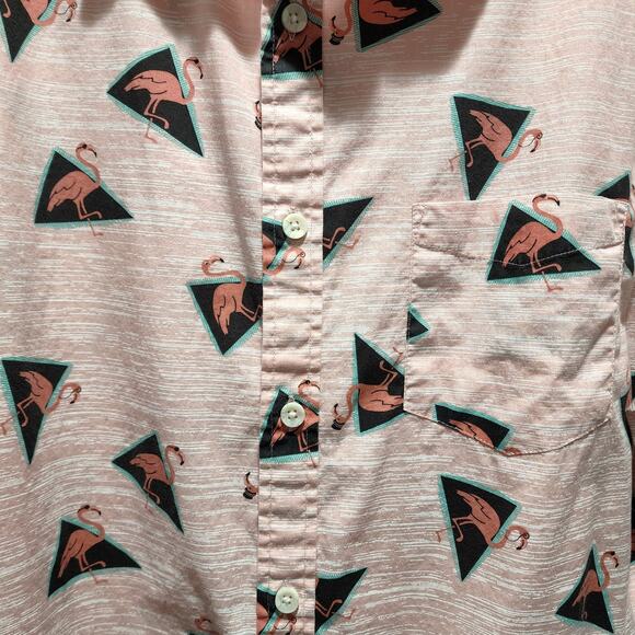 Urban Pipeline Pink Flamingo Graphic Button Ultimate Shirt XL - Picture 6 of 7